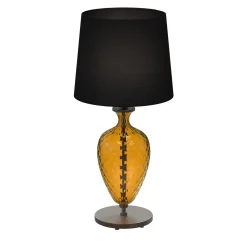 Lampada da tavolo Vivaldi in vetro di Murano color ambra