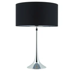 Lampada da tavolo Vivien Large nera e cromata
