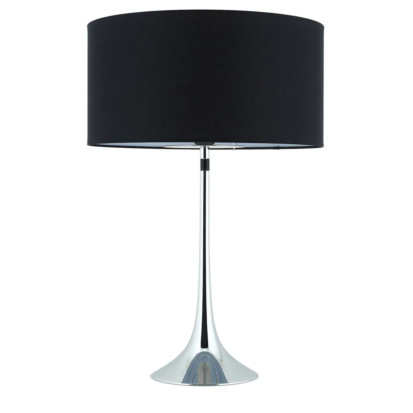 Lampada da tavolo Vivien Large nera e cromata