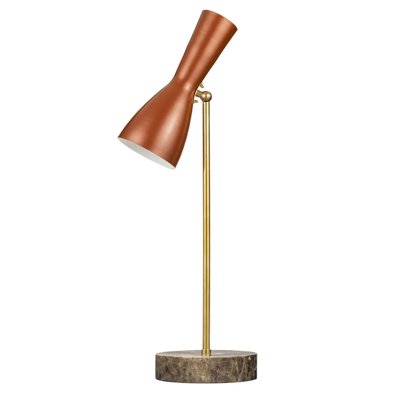 Lampada da Tavolo Wormhole Arancione in Ottone