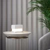 Lampada da tavolo W1 Pet grigia con base in marmo