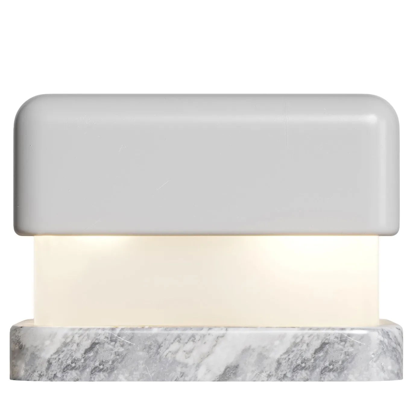 Lampada da tavolo W1 Pet grigia con base in marmo