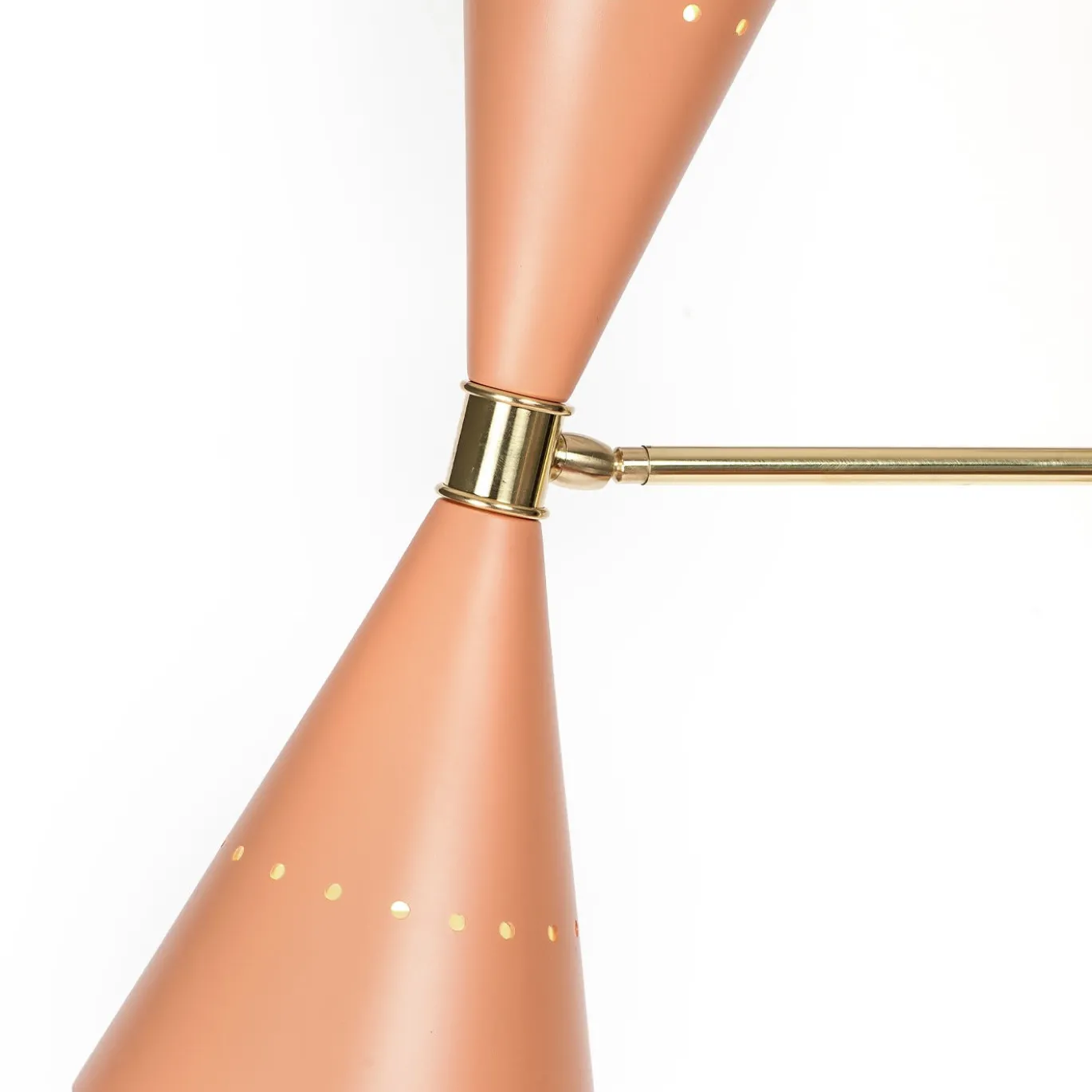 Lampada da terra a due coni rosa