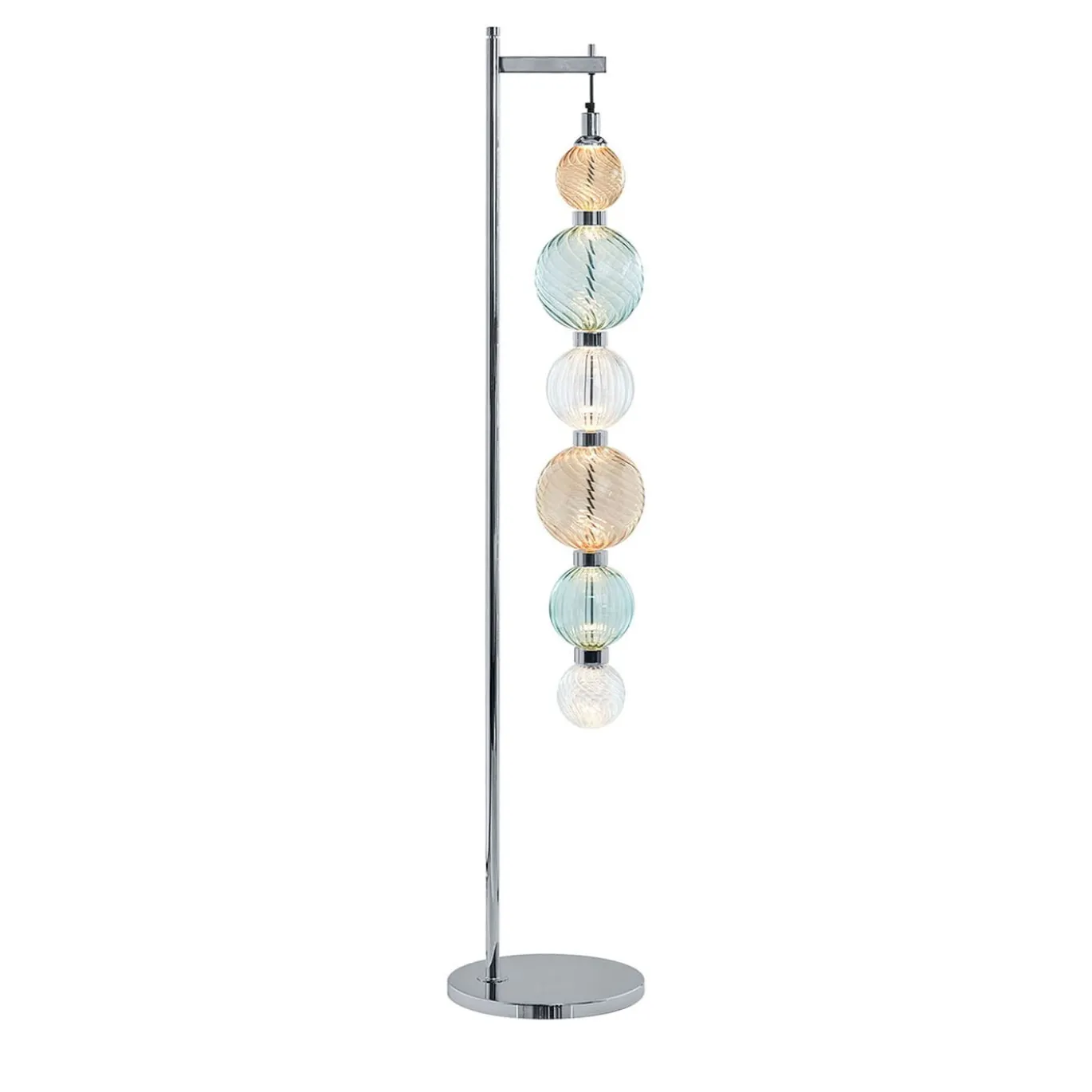 Lampada da terra a goccia finitura cromo