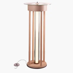 Lampada da Terra Alta Fysi Rotonda in Legno