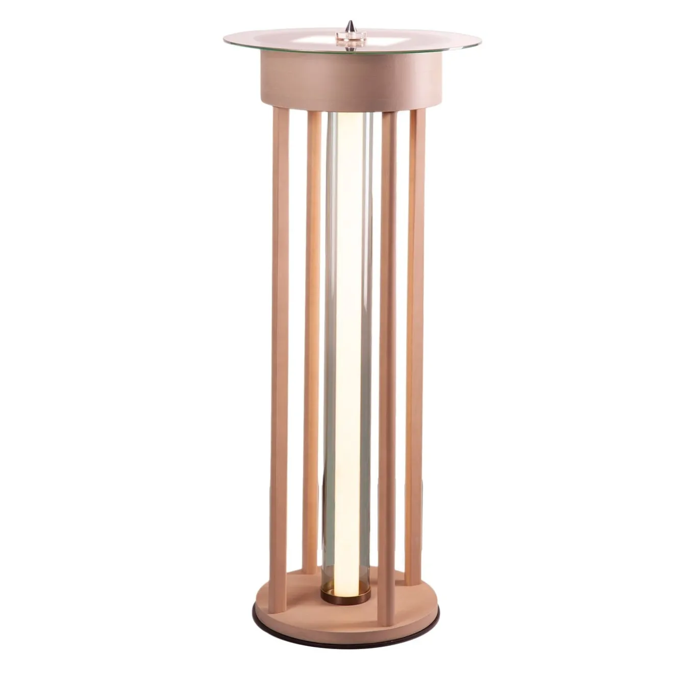 Lampada da Terra Alta Fysi Rotonda in Legno