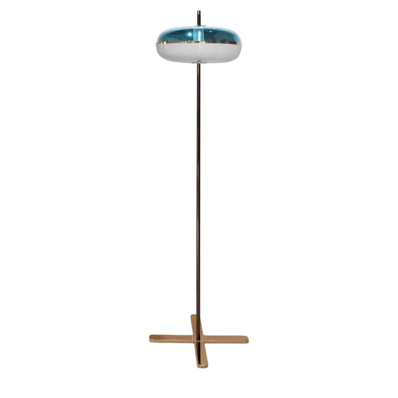 Lampada da Terra Amaretto Specchiata Ciano