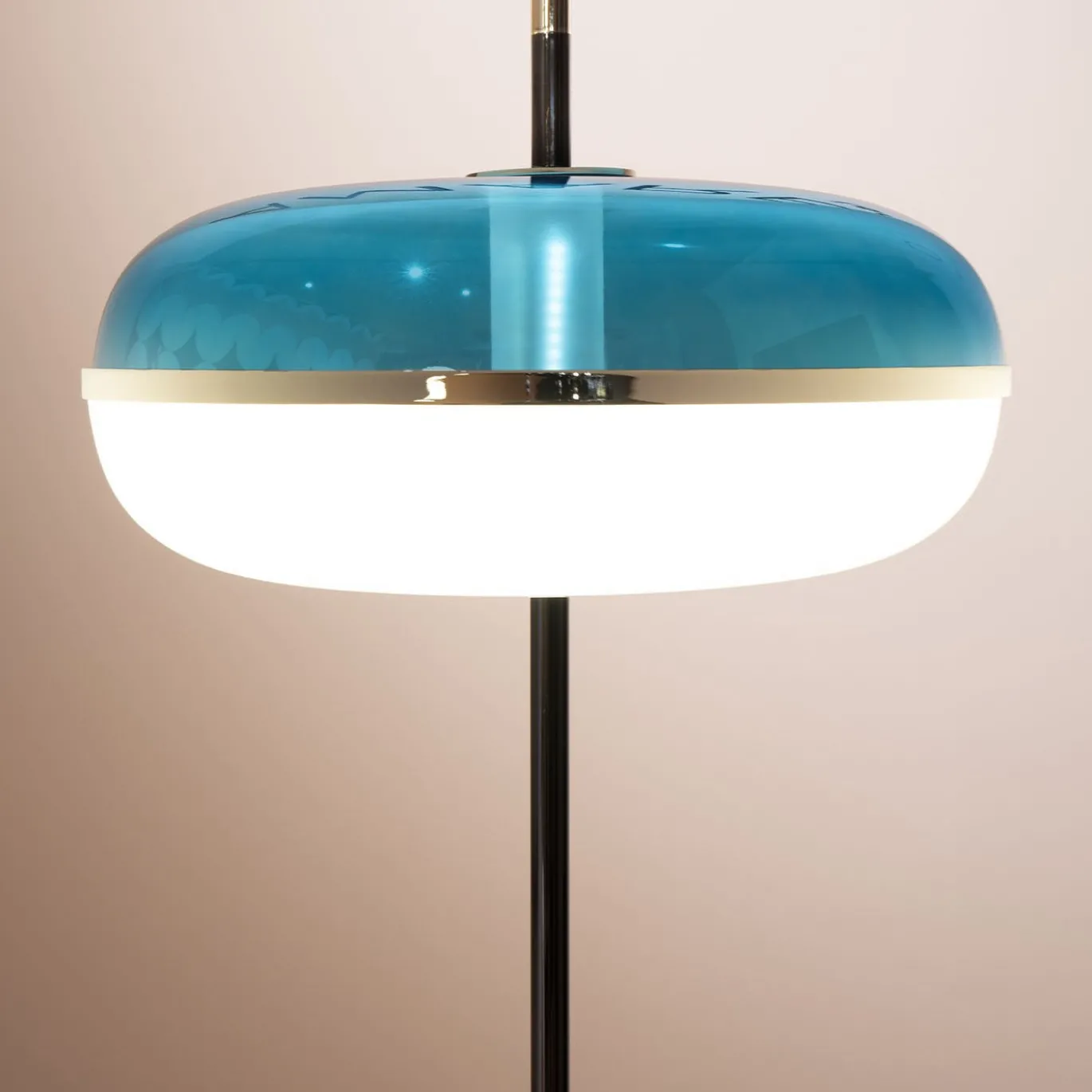 Lampada da Terra Amaretto Specchiata Ciano