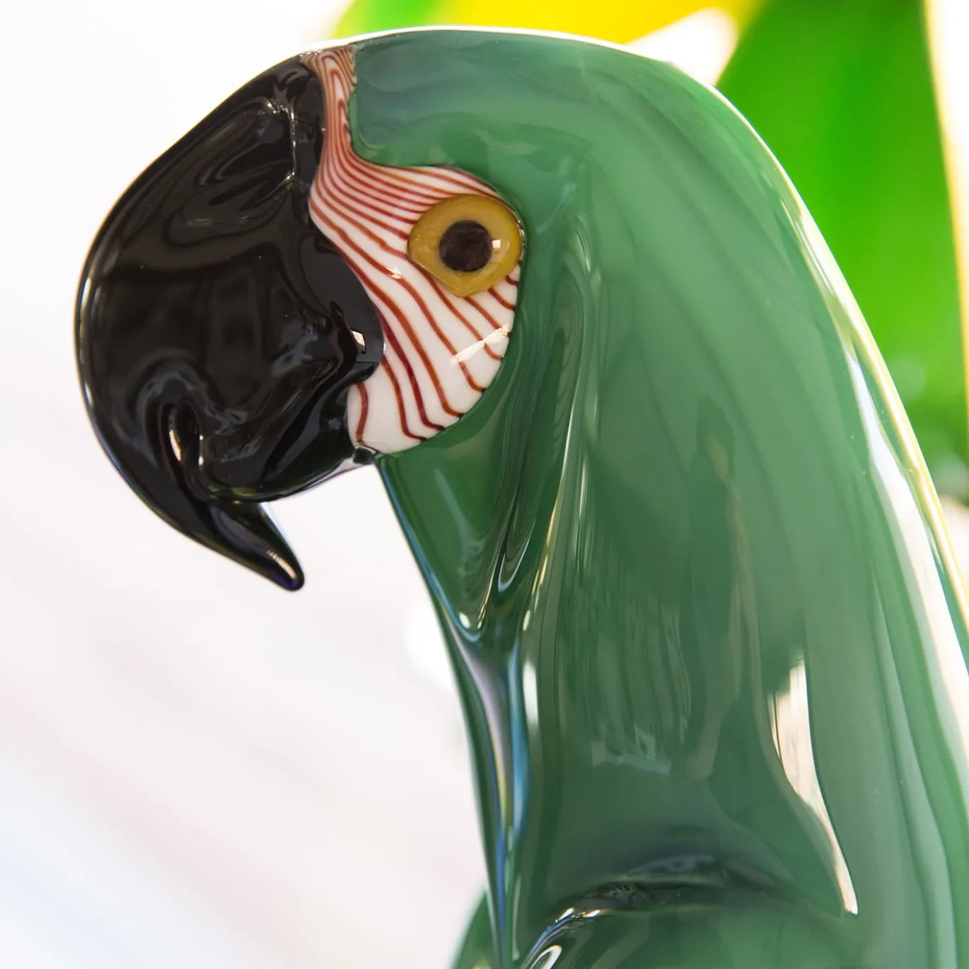 Lampada da terra a pappagallo in vetro di Murano