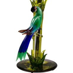 Lampada da terra a pappagallo in vetro di Murano