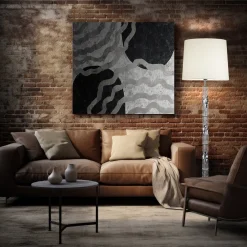 Lampada da terra Bamboo Cromo con paralume grigio