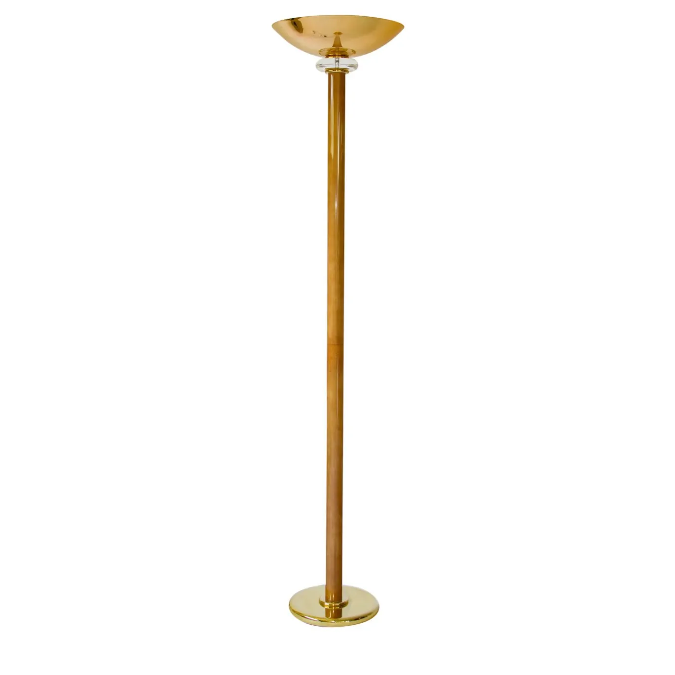 Lampada da Terra Classic Scroll in Pelle Beige Mandorla