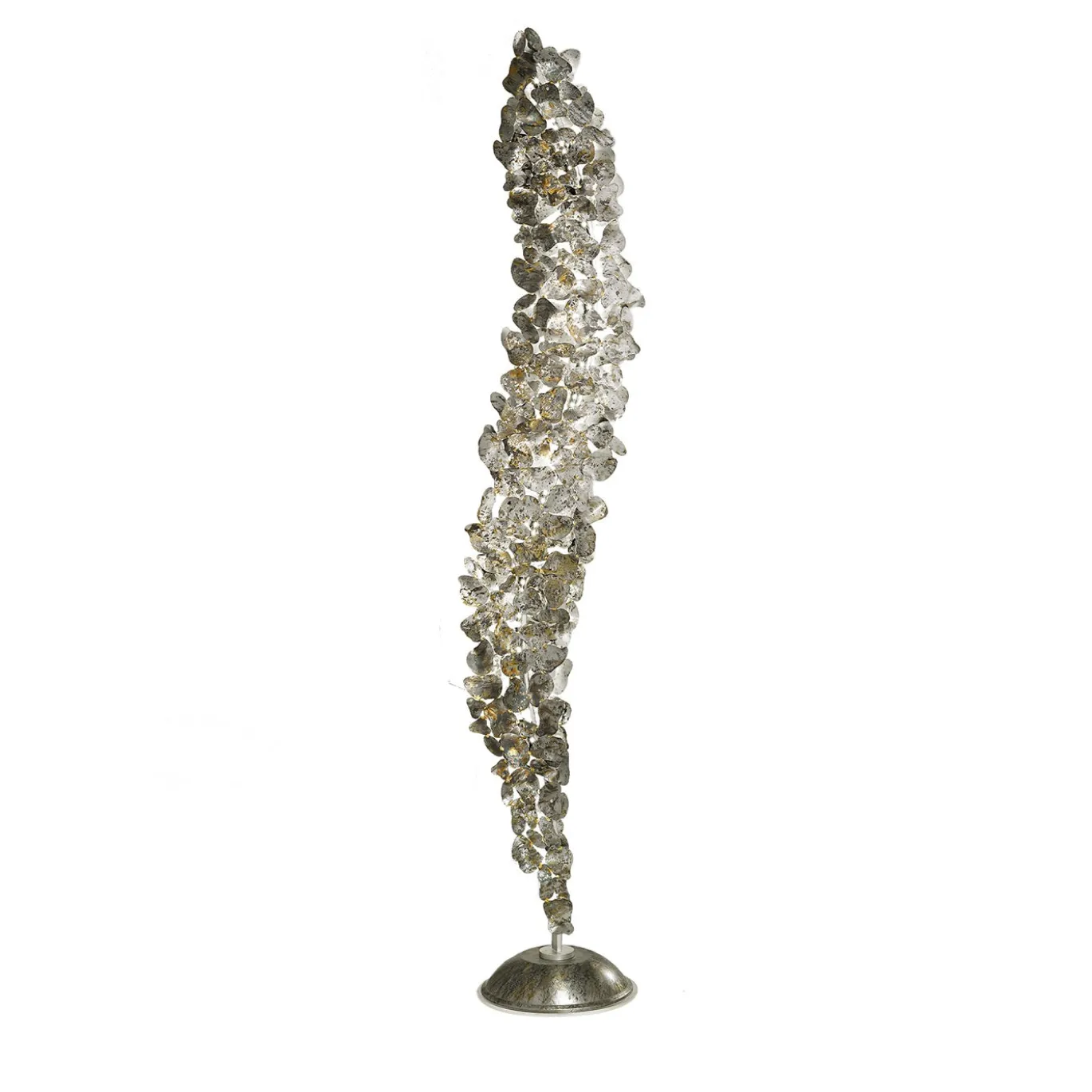 Lampada da terra Corten in metallo con finitura argento