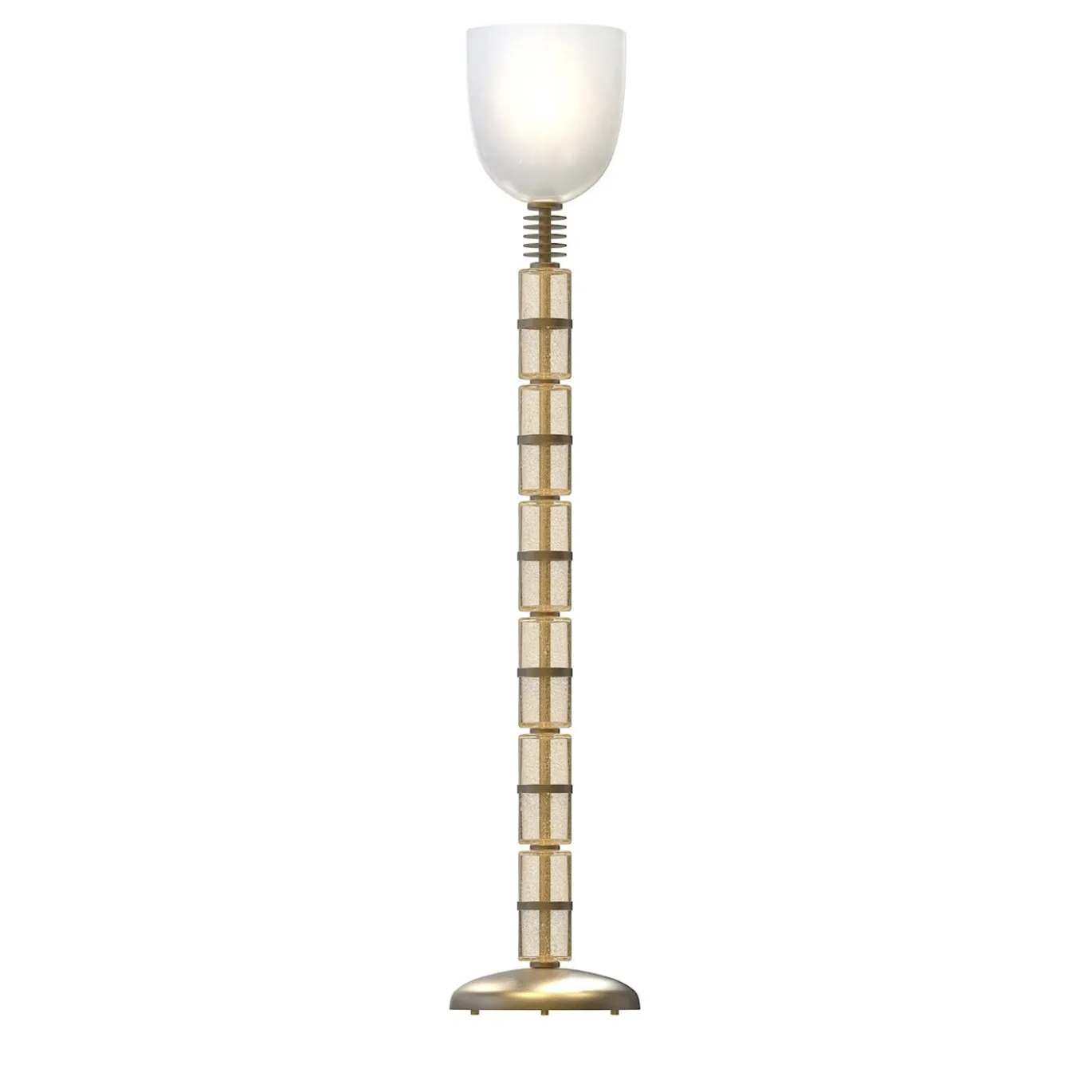Lampada da terra Falier a 1 luce in vetro di Murano color oro