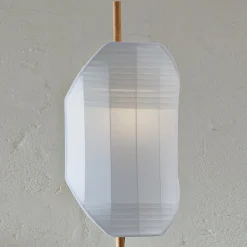 Lampada da terra Flag - Doppia plissettatura bianca
