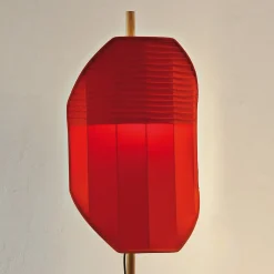 Lampada da terra Flag - Plissettatura media in corallo