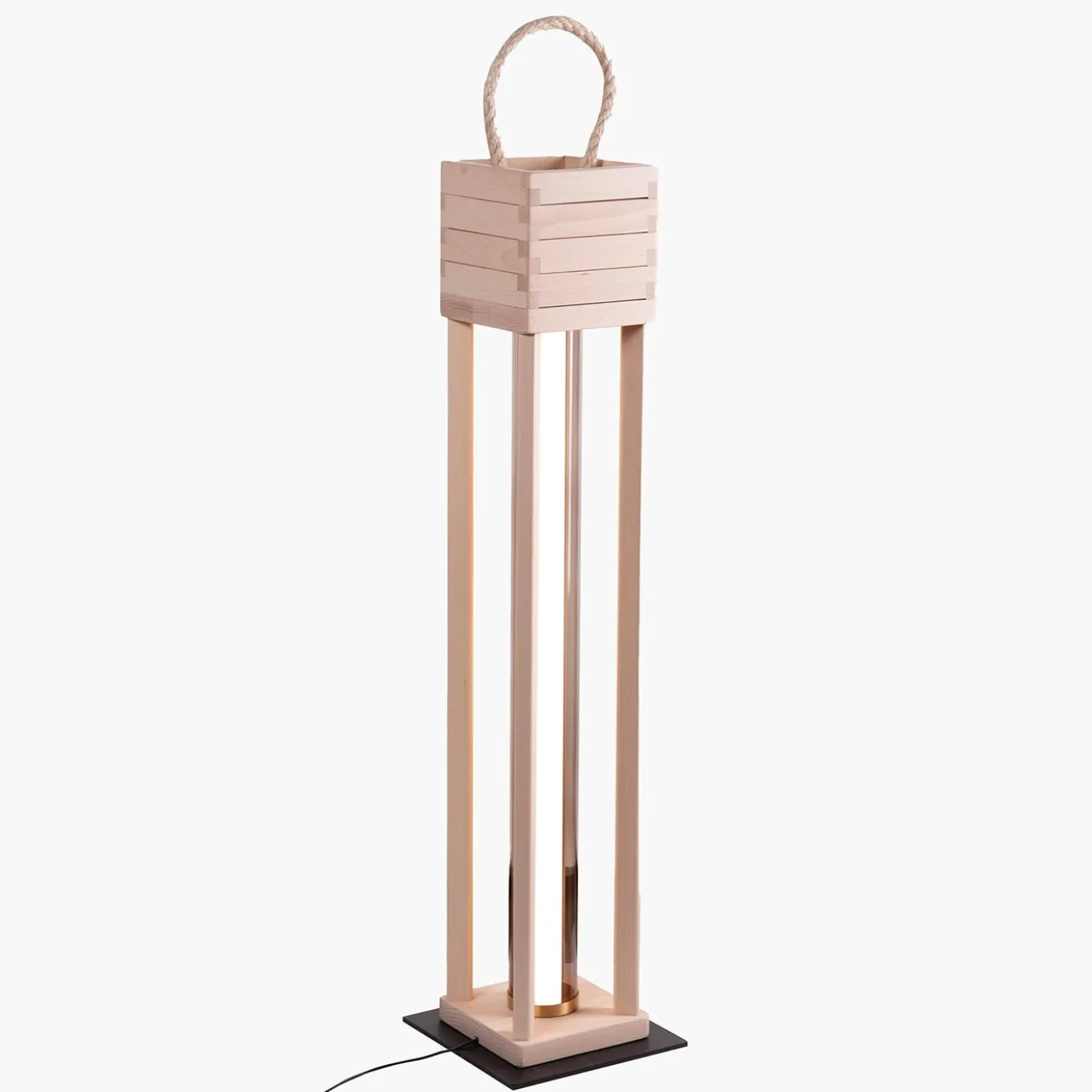 Lampada da Terra Fysi Quadrata in Legno di Faggio