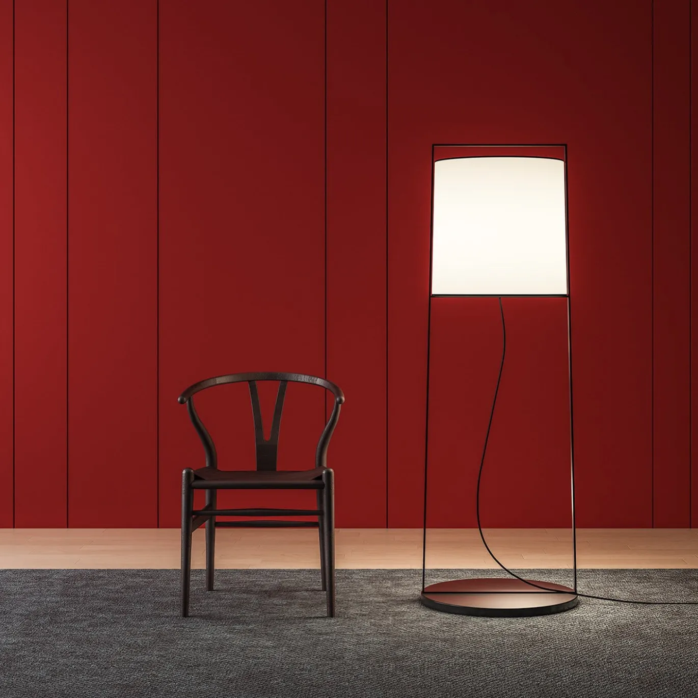Lampada da terra grande Macao White di Corrado Dotti