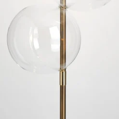 Lampada da terra Grandine a cinque luci in ottone invecchiato