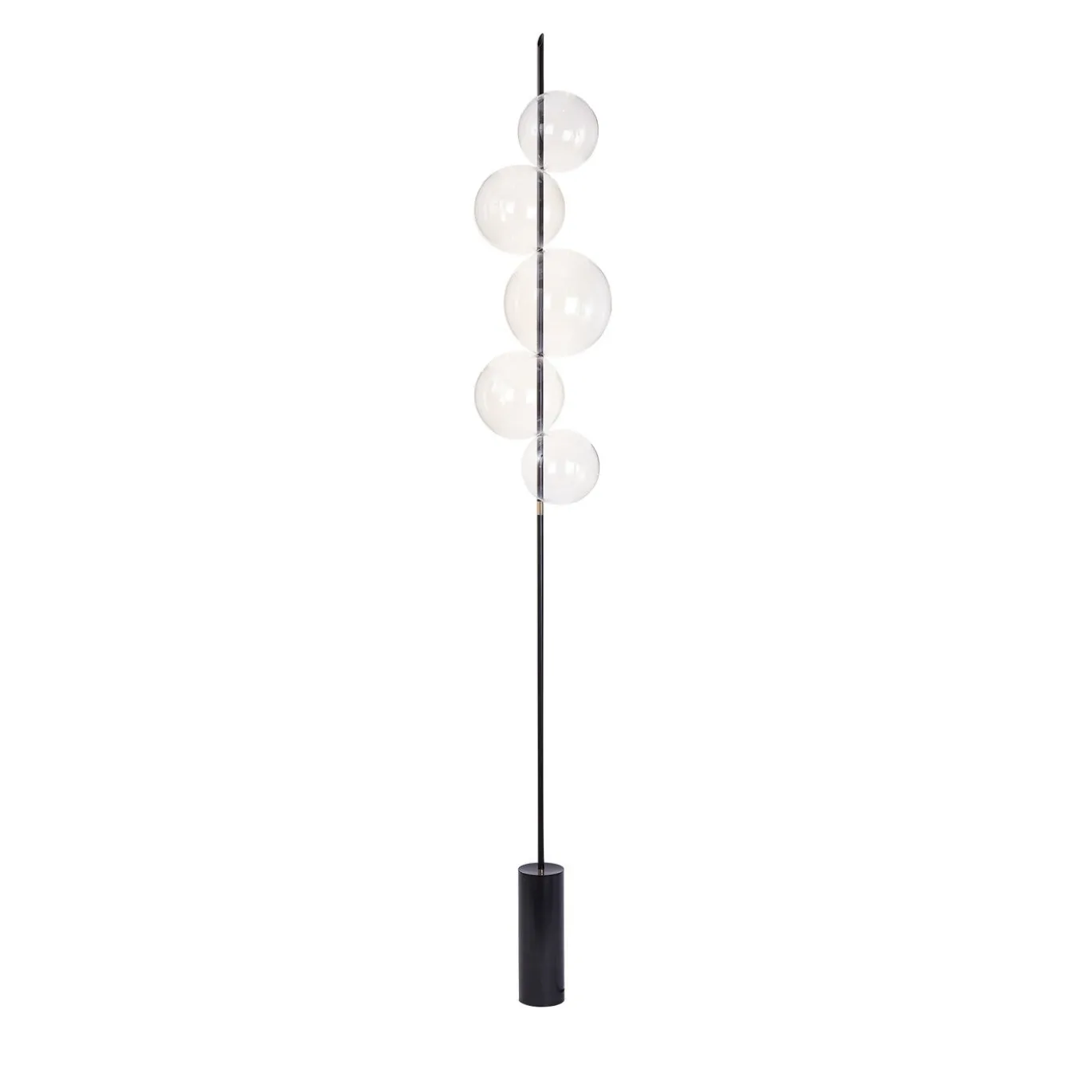 Lampada da terra Grandine nera a 5 luci