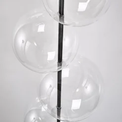 Lampada da terra Grandine nera a 5 luci