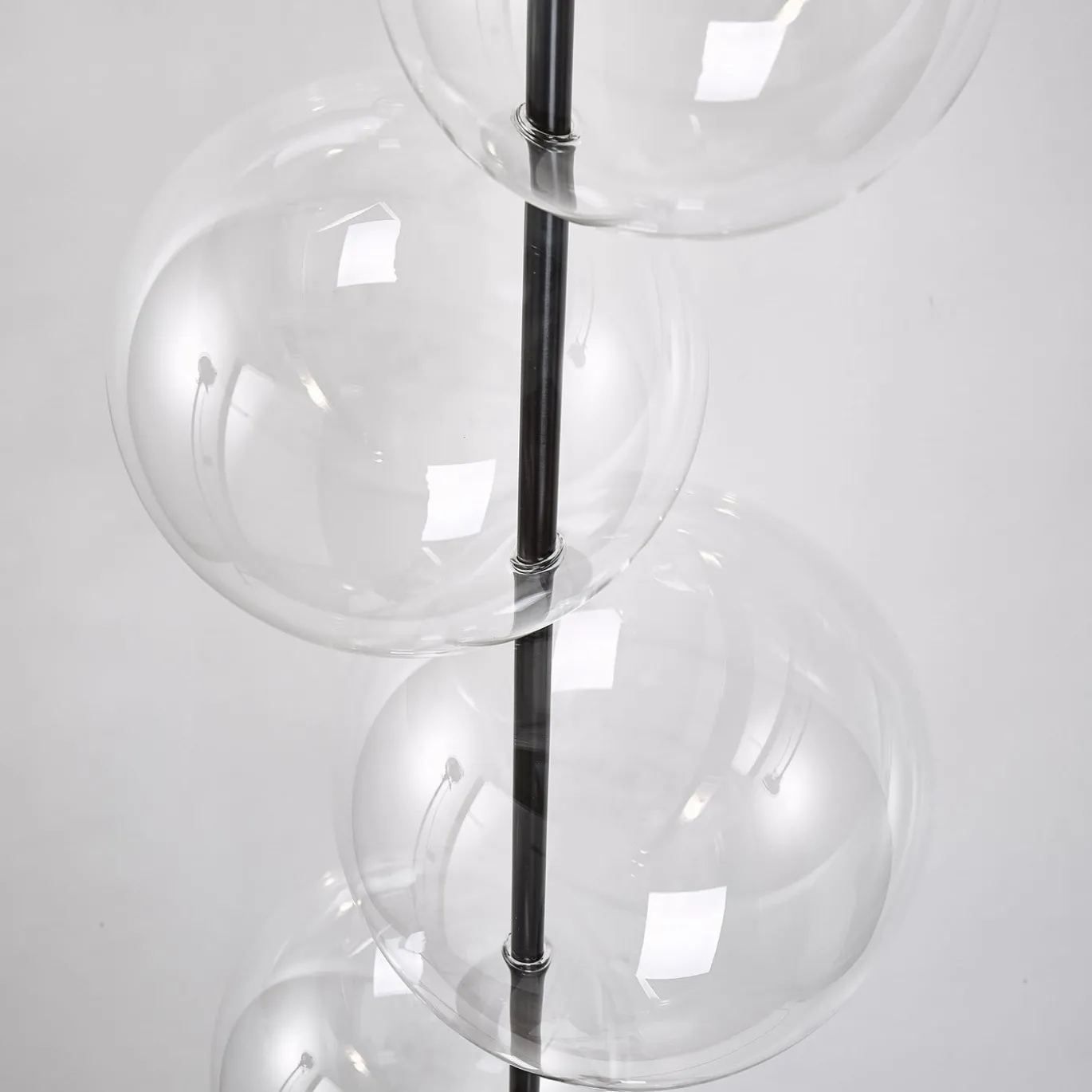 Lampada da terra Grandine nera a 5 luci
