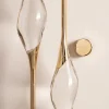 Lampada da terra Il Pezzo 12 in ottone dorato con base in marmo Calacatta Gold