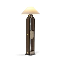 Lampada da terra in legno