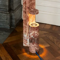 Lampada da terra in marmo Mostro VI Rosa Peralba