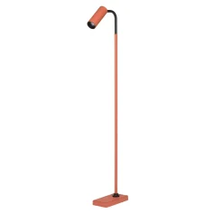 Lampada da terra in pelle arancione Marquesse