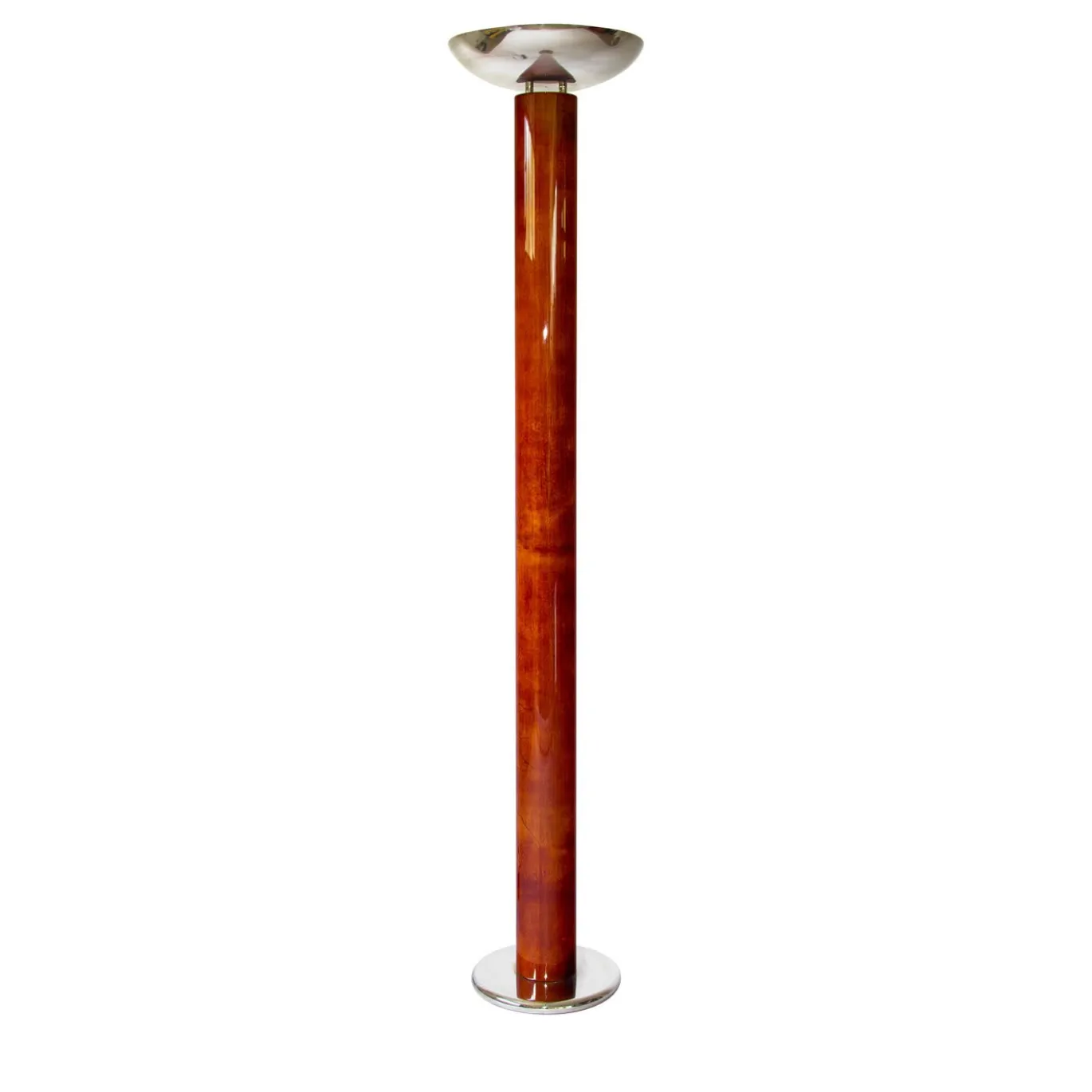 Lampada da terra in pelle a voluta classica