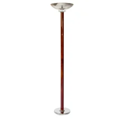 Lampada da terra in pelle e ottone