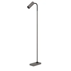 Lampada da terra in pelle grigia Marquesse