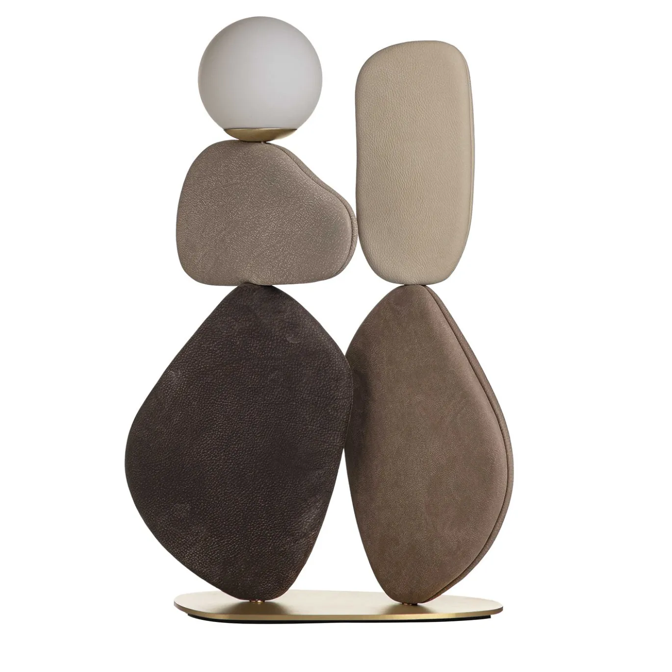 Lampada da terra in pelle marrone grande Zen