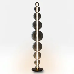Lampada da terra in vetro grigio scultorea verso l'alto