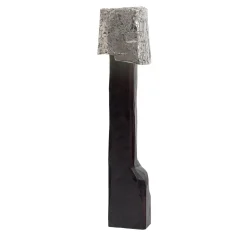 Lampada da terra Layer Over Layer in bronzo bianco e legno
