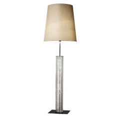 Lampada da terra Lifetime scanalata trasparente di Murano