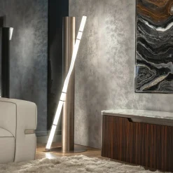Lampada da terra Luxor in vetro di Murano e acciaio inossidabile
