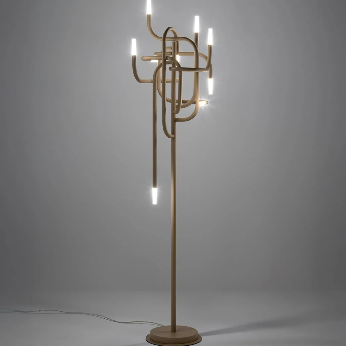 Lampada da terra Mangrove in metallo beige