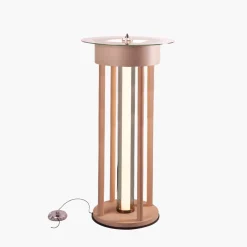 Lampada da Terra Media Fysi Rotonda in Legno