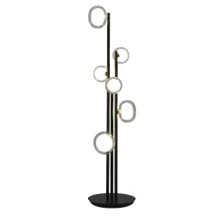 Lampada da terra Nabila a 6 luci in vetro trasparente di Corrado Dotti