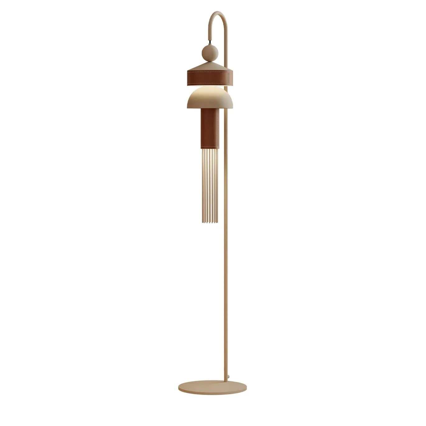 Lampada da terra Nappe STL XM1 con inserti in pelle