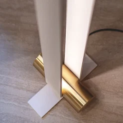 Lampada da terra Nastro bianca e oro
