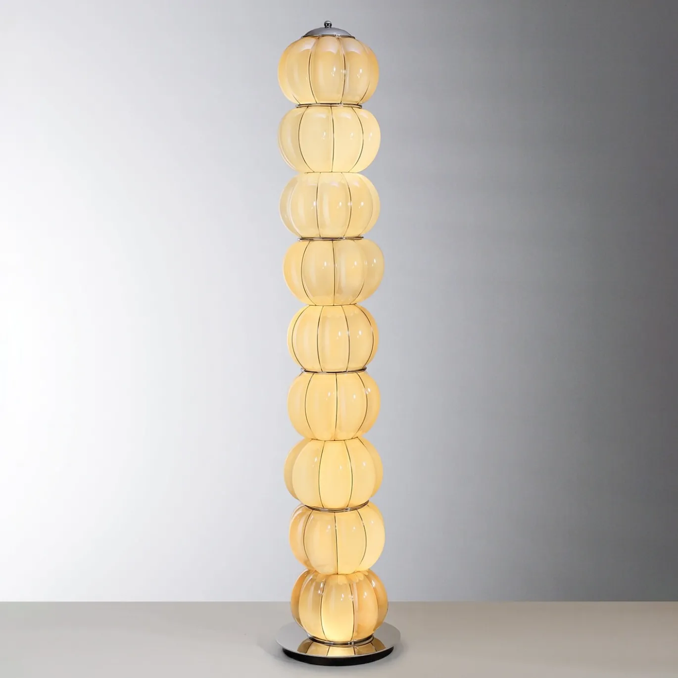 Lampada da Terra Nuvola in Vetro di Murano Ambra