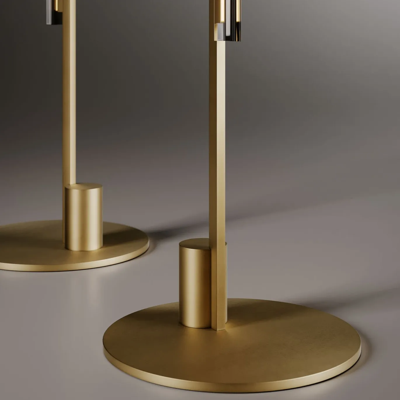 Lampada da terra Optical in vetro grigio fumo