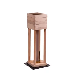 Lampada da Terra Piccola Fysi Quadrata in Legno di Faggio