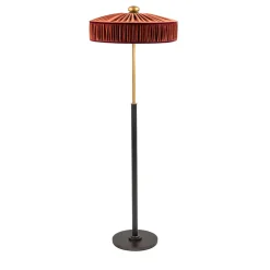 Lampada da terra Poggibonsi in Velluto Rosso Ruggine