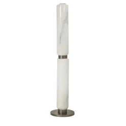 Lampada da terra Ramses alta in vetro bianco marmorizzato
