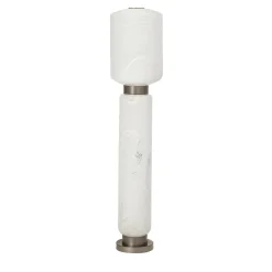 Lampada da Terra Ramses Grande in Vetro Marmorizzato Bianco