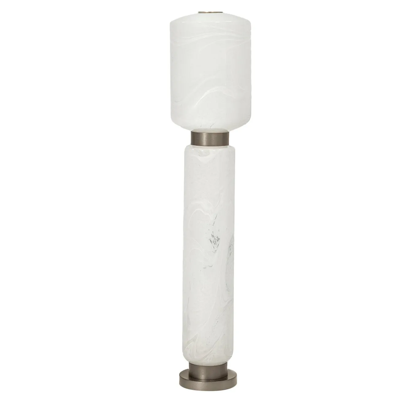 Lampada da Terra Ramses Grande in Vetro Marmorizzato Bianco